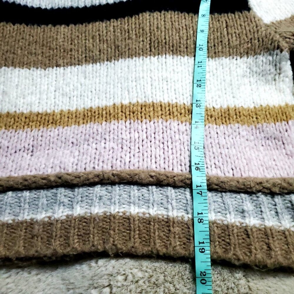 Free People Foxy Stripe Pullover Sweater Puff Sleeve Size XS Cozy Crew Neck - Picture 4 of 8